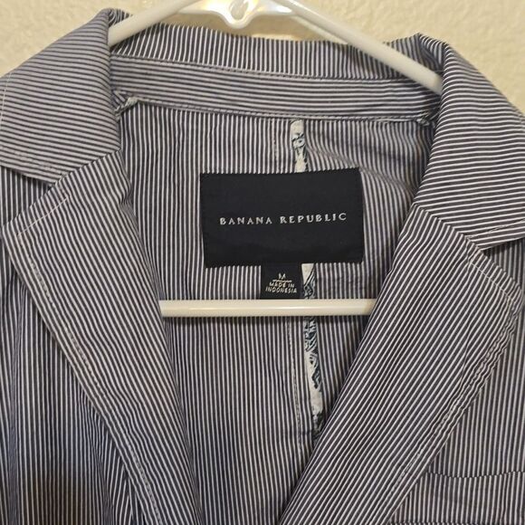 Banana republic cotton pin stripe blazer size medium - Picture 2 of 9